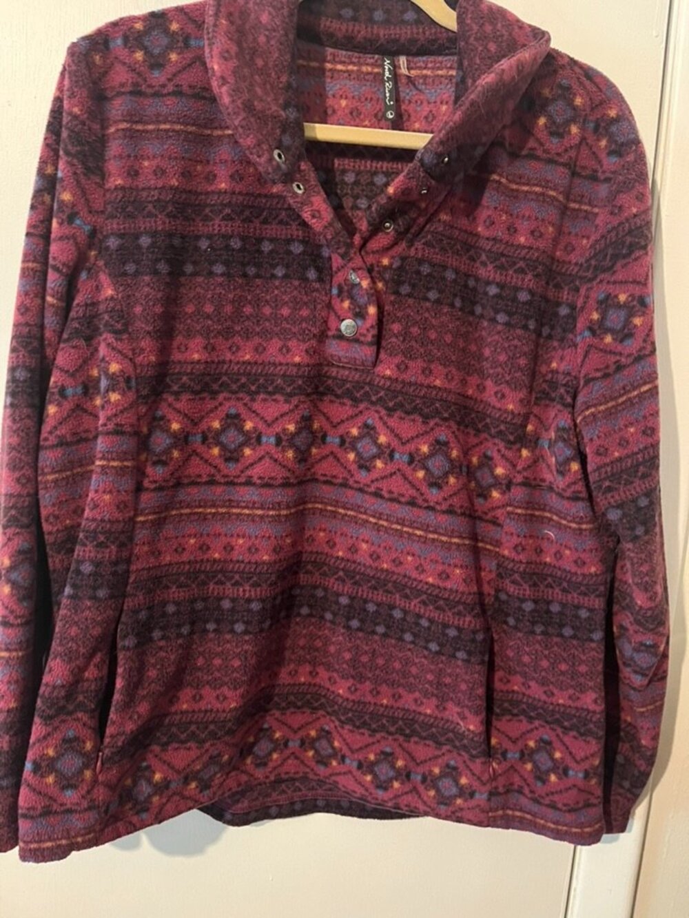 NORT RIVER FLEECE Pull Over Jacket pockets SZ L
